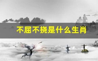不屈不挠是什么生肖(不屈不挠是什么生肖动物)