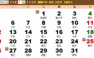 黄历2020年1月黄道吉日(黄历2020年1月黄道吉日查询)