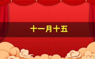 十一月十五(十一月十五出生的男孩)